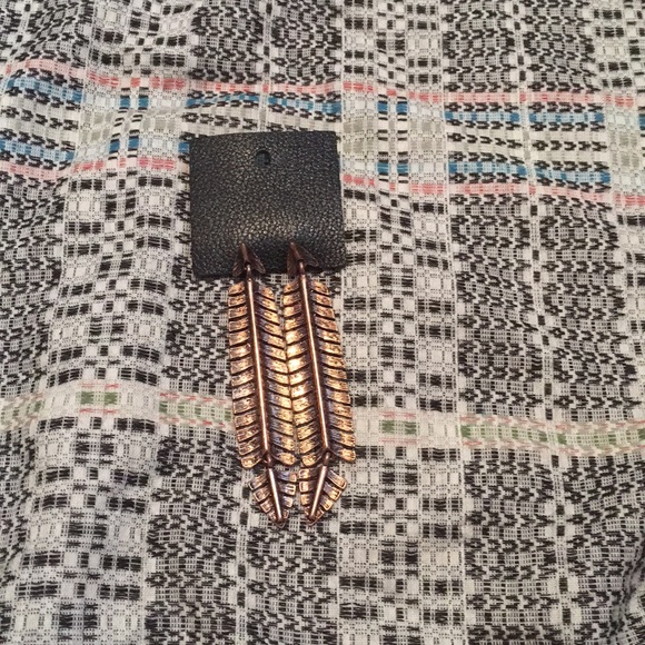 Free People Jewelry - Free People Copper Feather Earrings